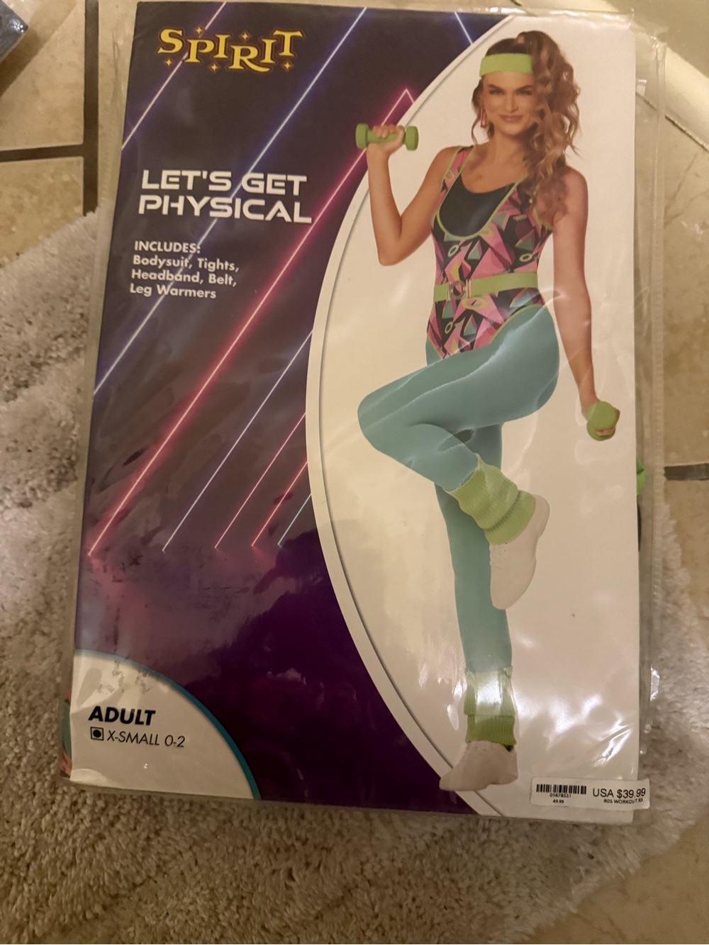 Spirit Halloween let's get physical Halloween costume size Xs 0-2